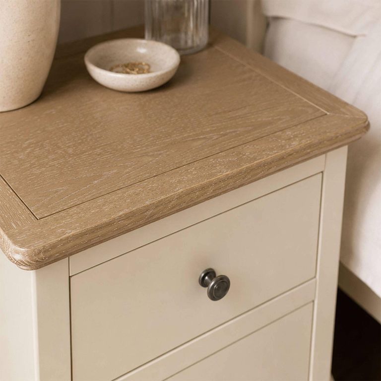 Camille Bedside Cabinet - 2 Drawer - French Style - Ivory