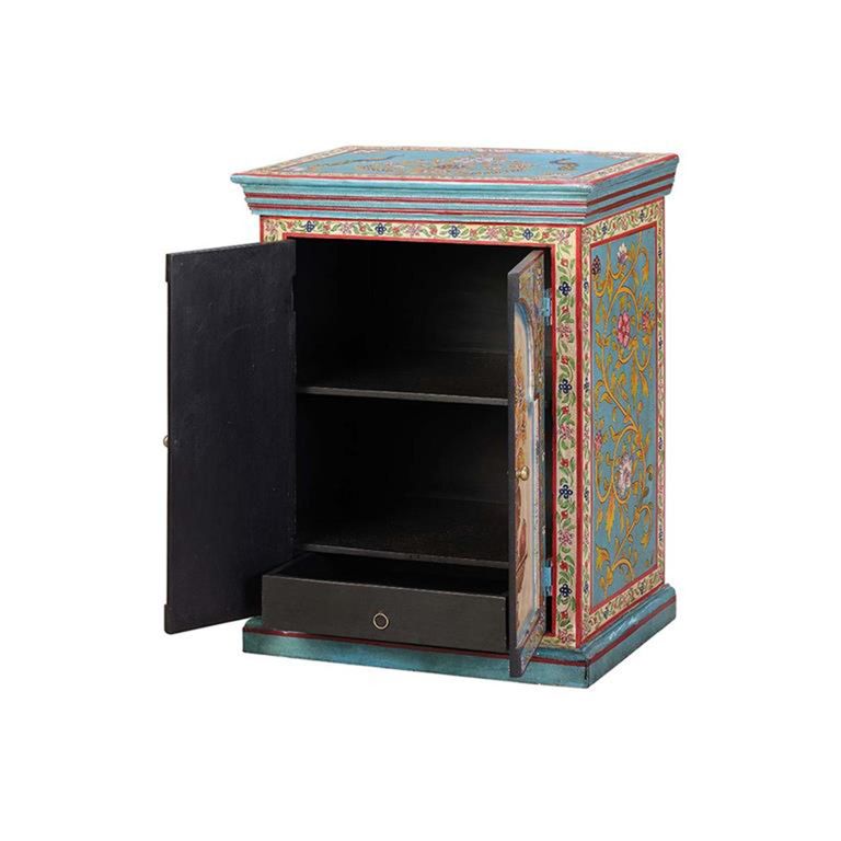Abali Bedside Cabinet - Mango Wood - Painted - 2 Door