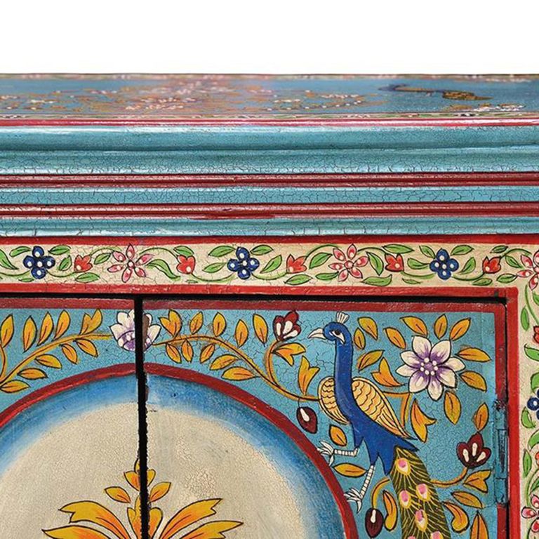 Abali Bedside Cabinet - Mango Wood - Painted - 2 Door