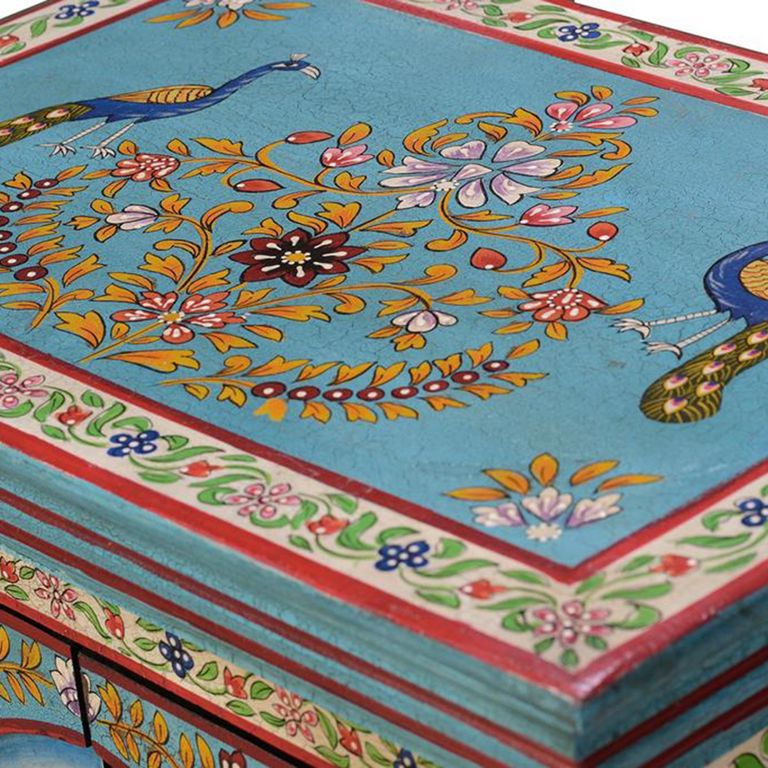 Abali Bedside Cabinet - Mango Wood - Painted - 2 Door