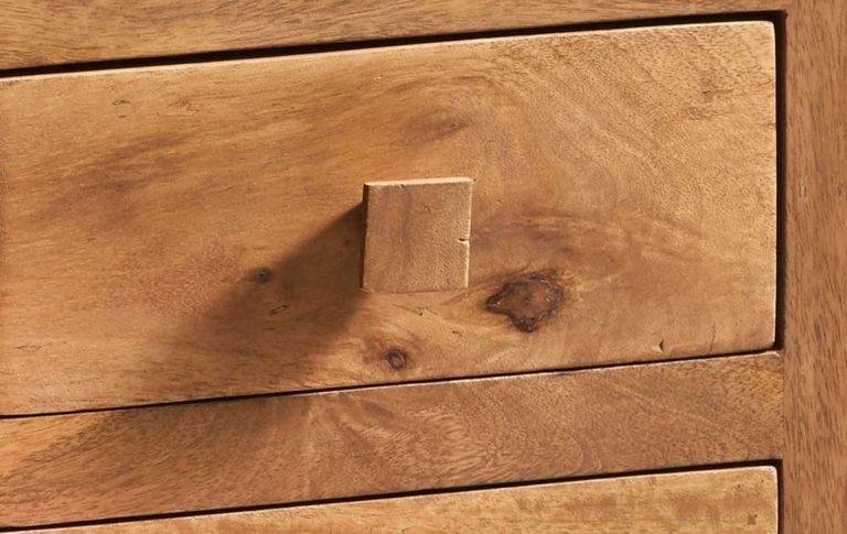 Ajmer Light Mango Wood 3 Drawer Bedside Cabinet