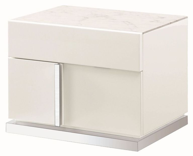 Canova Bedside Cabinet - RHF - White Gloss