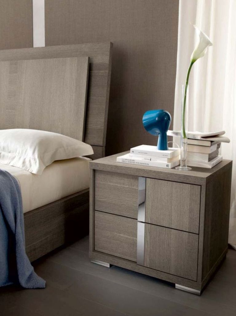 Tivoli Bedside Cabinet - RHF - Grey Wood