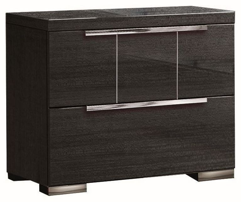 Versilia Bedside Cabinet - 2 Drawer - Black