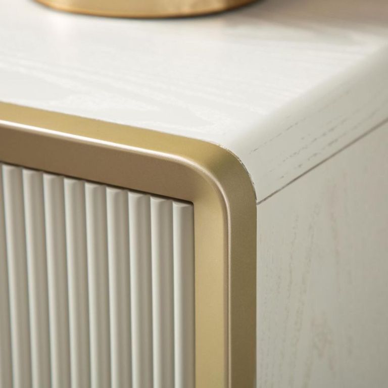 Amelie Bedside Cabinet - 2 Drawer - Cream Elm