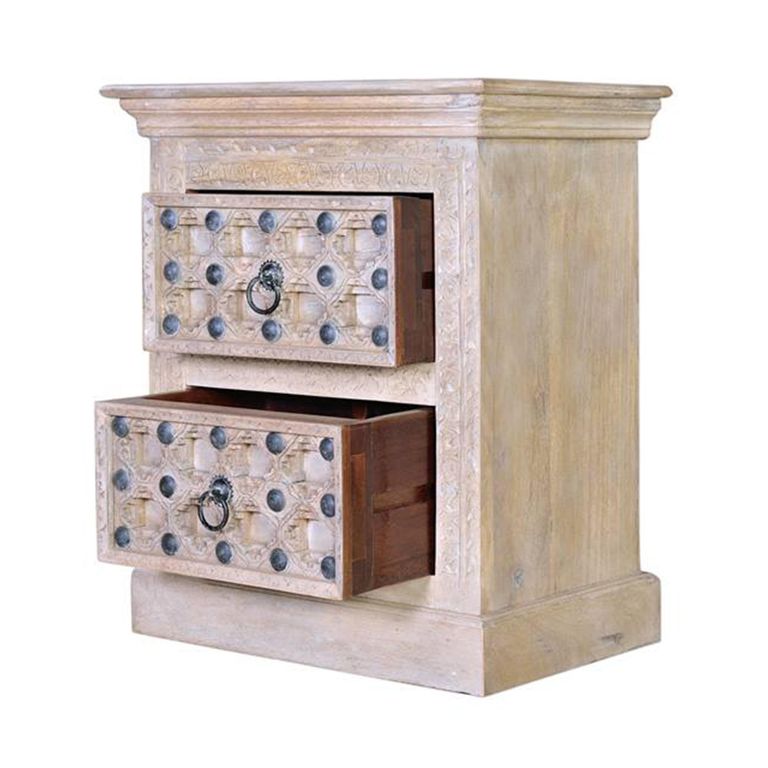 Arezzo Bedside Cabinet - 2 Drawer - Mango Wood