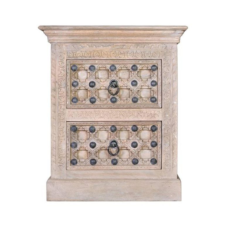 Arezzo Bedside Cabinet - 2 Drawer - Mango Wood