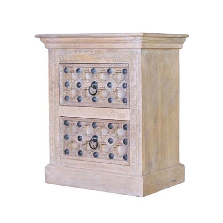 Arezzo Bedside Cabinet - 2 Drawer - Mango Wood