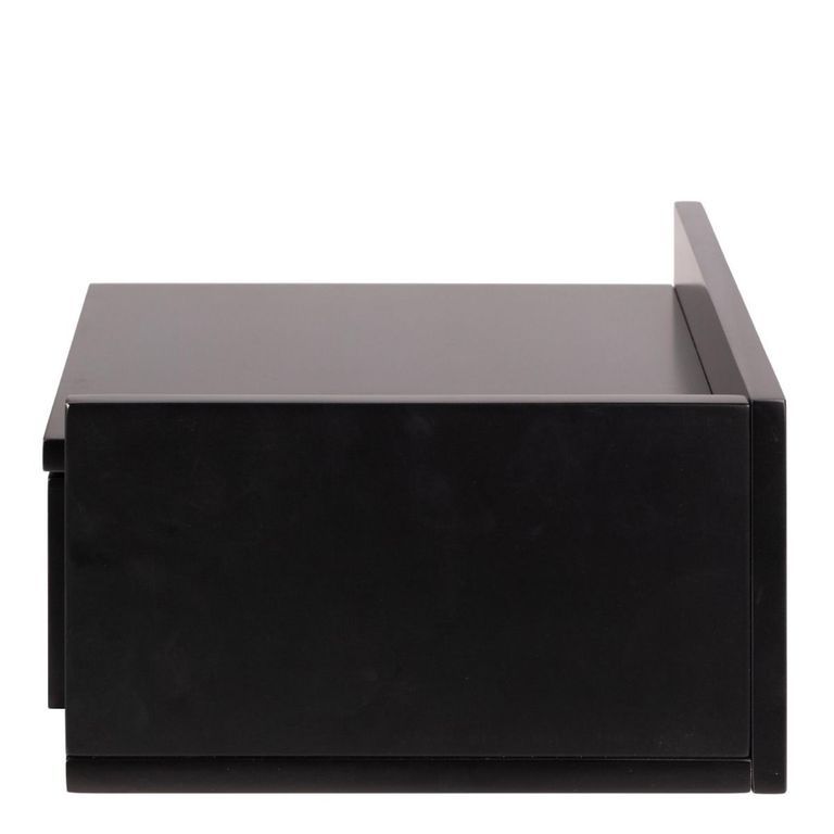 Ashlan Black 1 Drawer Floating Bedside Table with Shelf