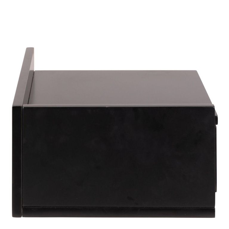 Ashlan Black 1 Drawer Floating Bedside Table with Shelf