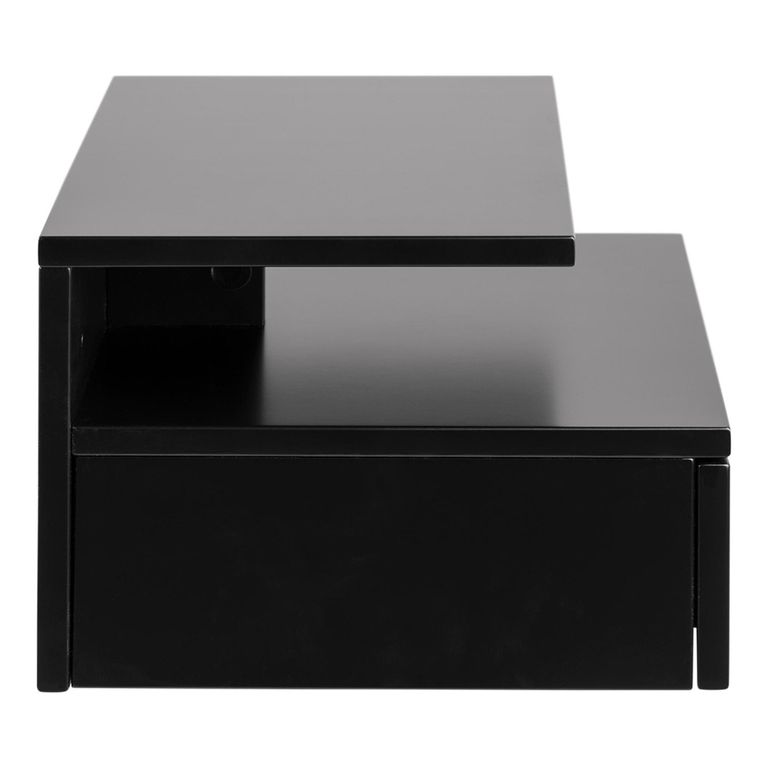 Ashlan Bedside Table - 1 Drawer - Wall Mounted - Floating - Black Painted
