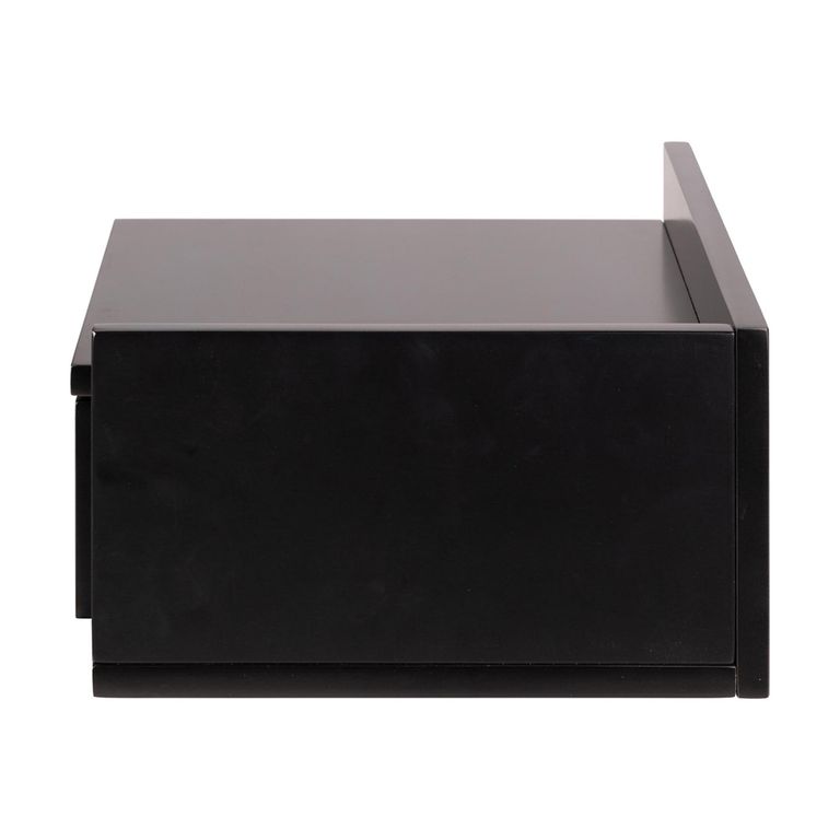 Ashlan Bedside Table - 1 Drawer - Wall Mounted - Floating - Black Painted - with Shelf