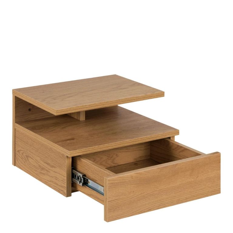 Ashlan Oak  1 Drawer Floating Bedside Table