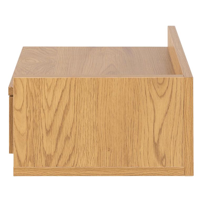 Ashlan Bedside Table - 1 Drawer - Wall Mounted - Floating - Oak - with Shelf
