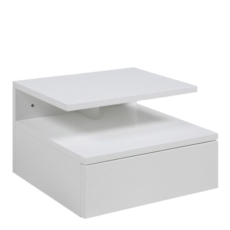 Ashlan White 1 Drawer Floating Bedside Table