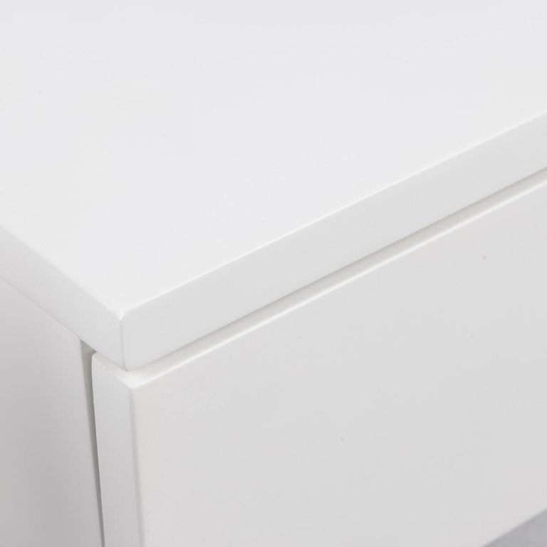 Ashlan Bedside Table - 1 Drawer - Wall Mounted - Floating - White Painted - with Shelf