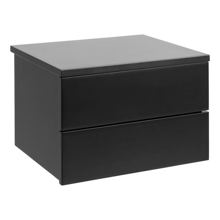 Avignon Bedside Table - 2 Drawer - Wall Mounted - Floating - Black