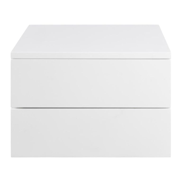 Avignon Bedside Table - 2 Drawer - Wall Mounted - Floating - White Painted