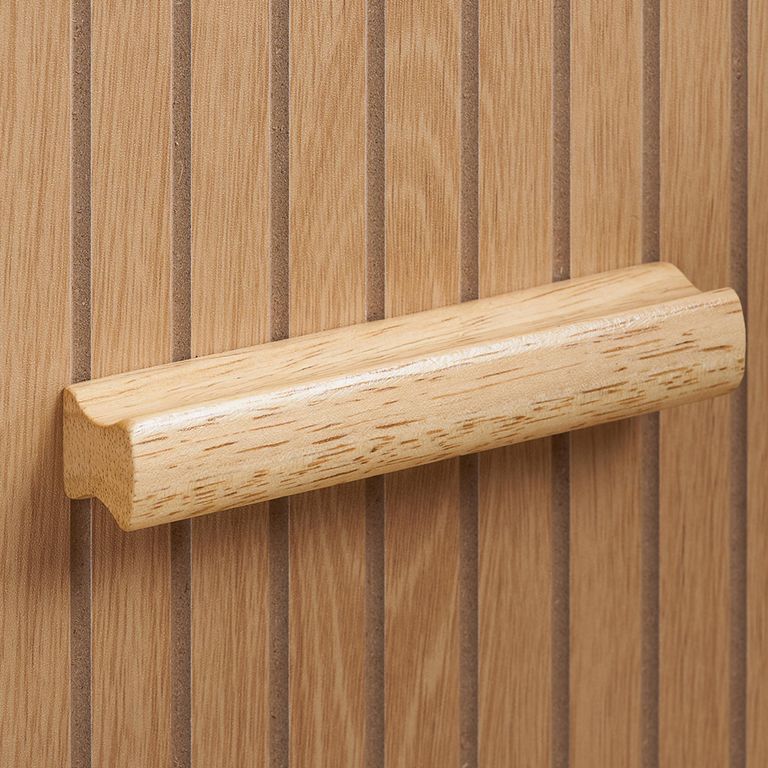 Axel Curved Bedside Table - 1 Drawer - Oak Fluted