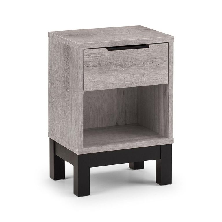 Bali Grey Oak Bedside Cabinet - 1 Drawer