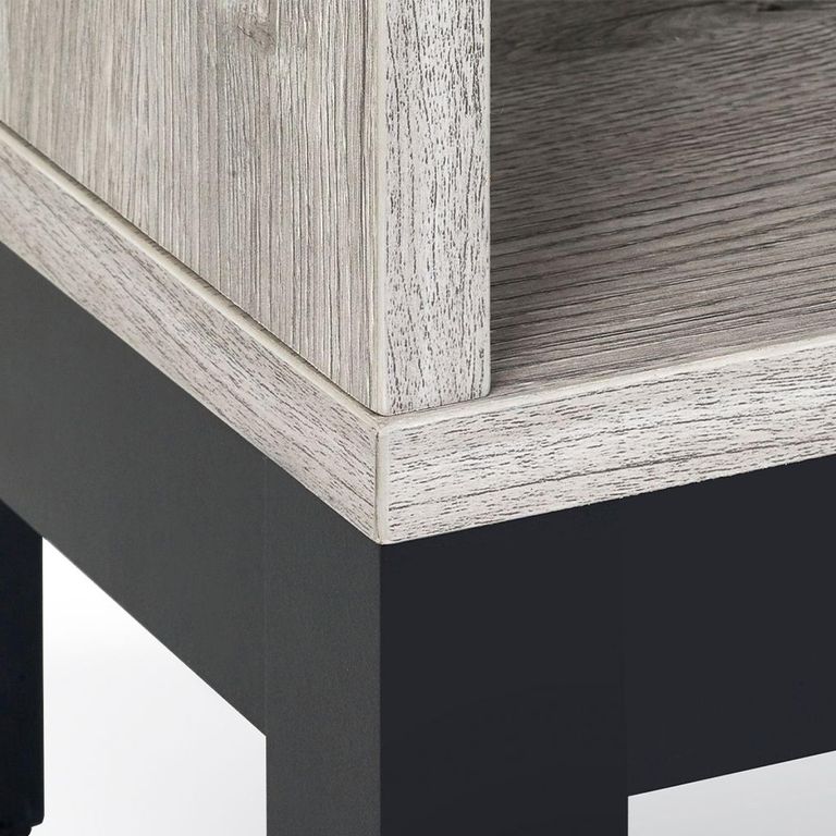 Bali Grey Oak Bedside Cabinet - 1 Drawer