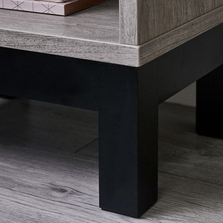 Bali Grey Oak Bedside Cabinet - 1 Drawer