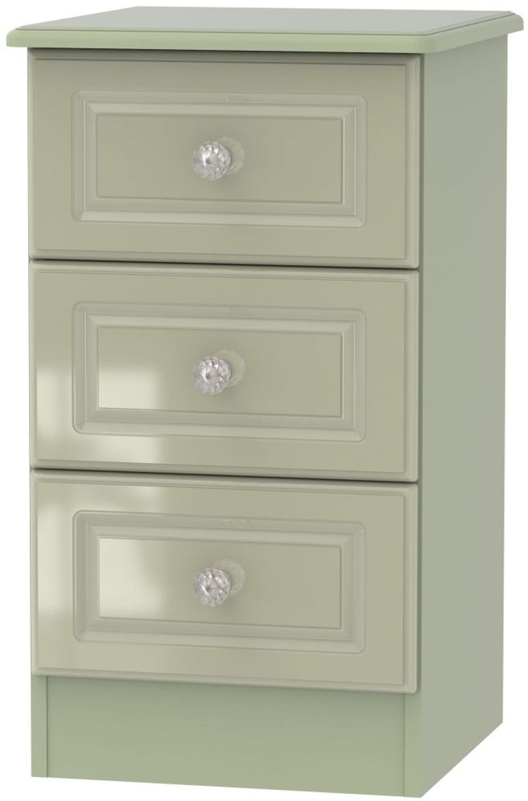 Balmoral Mushroom 3 Drawer Bedside Cabinet