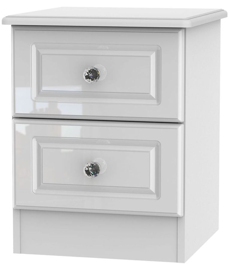 Balmoral White Gloss 2 Drawer Bedside Cabinet