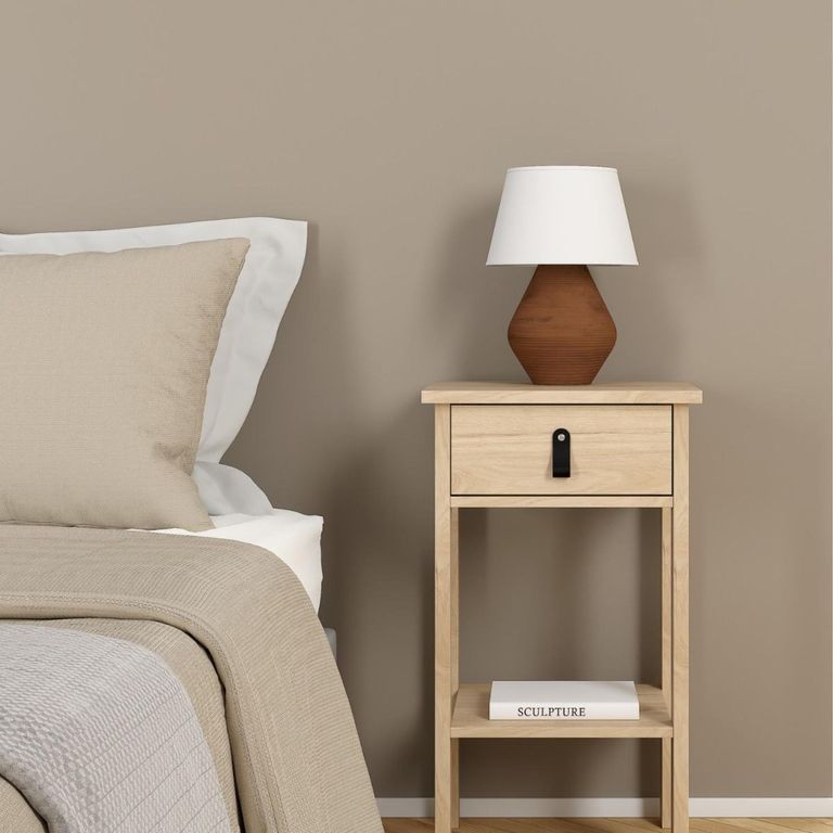 Barcelona Jackson Hickory Oak 1 Drawer Bedside Table