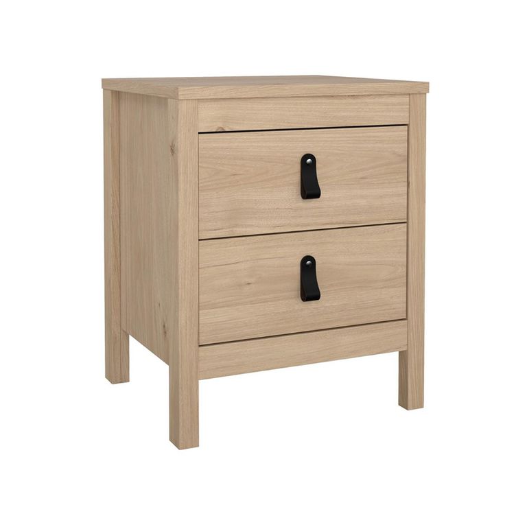 Barcelona Jackson Hickory Oak 2 Drawer Bedside Table