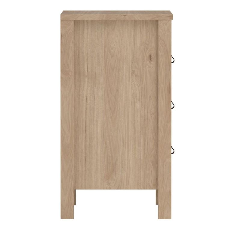 Barcelona Jackson Hickory Oak 3 Drawer Bedside Table