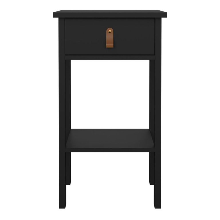 Barcelona Matt Black 1 Drawer Bedside Table
