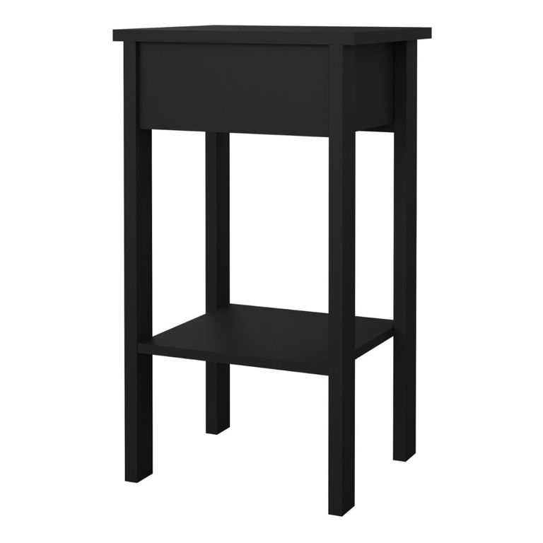 Barcelona Matt Black 1 Drawer Bedside Table