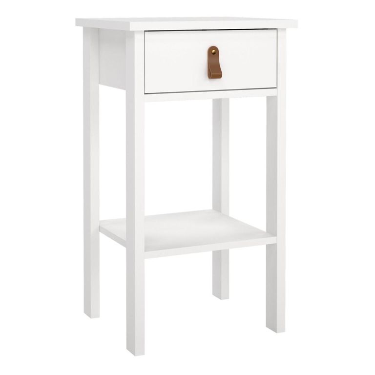 Barcelona White 1 Drawer Bedside Table