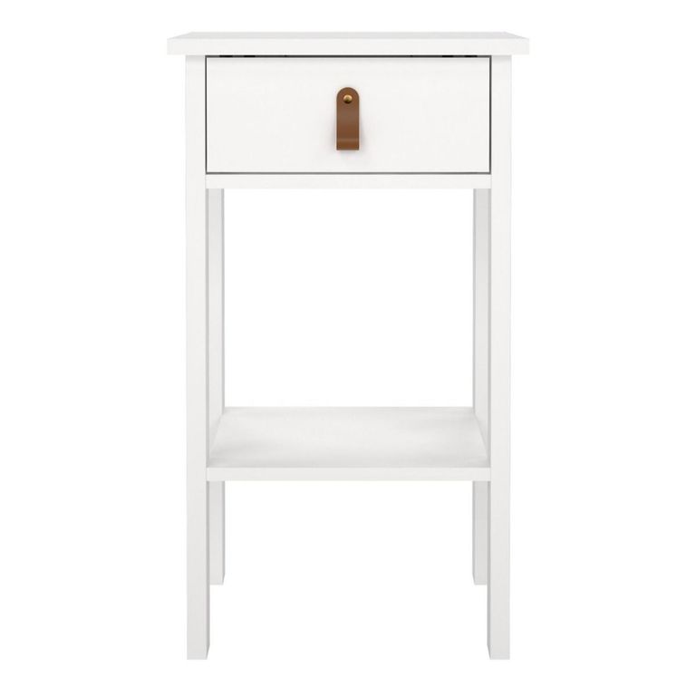 Barcelona White 1 Drawer Bedside Table
