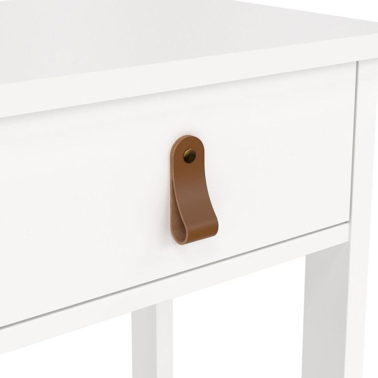 Barcelona White 1 Drawer Bedside Table