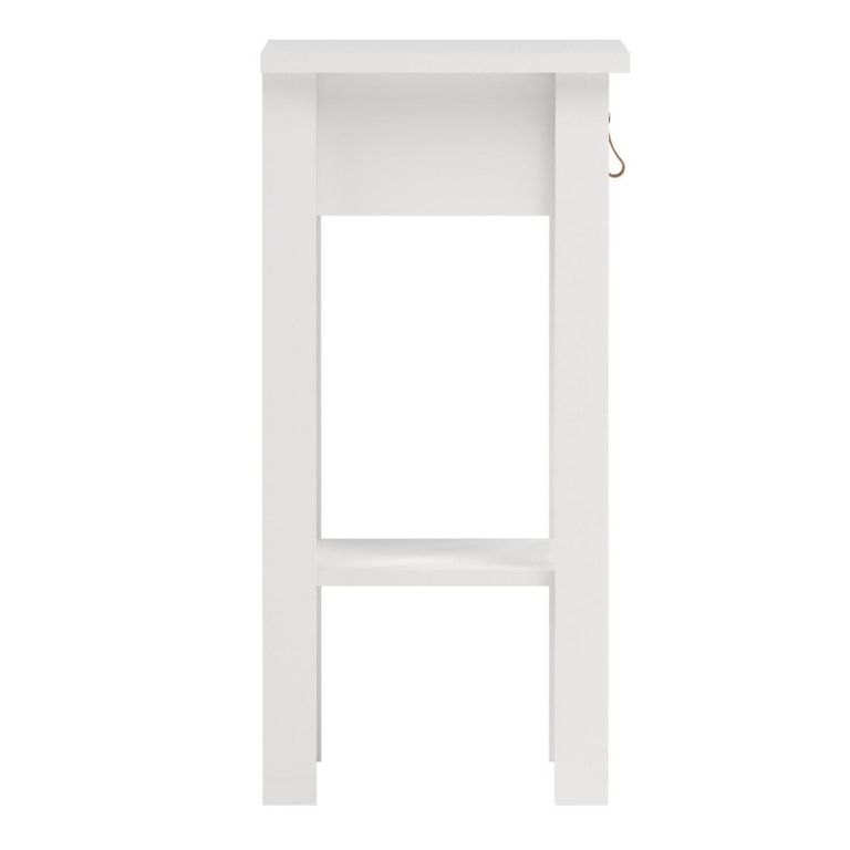 Barcelona White 1 Drawer Bedside Table