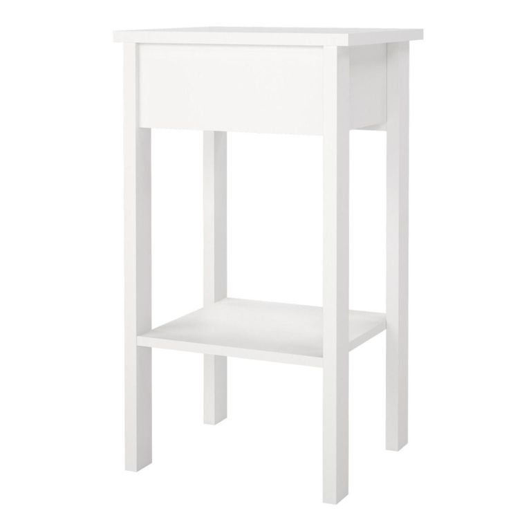 Barcelona White 1 Drawer Bedside Table