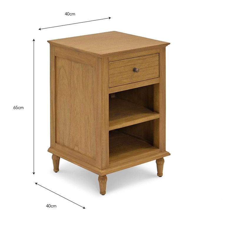 Barton Bedside Table Natural Wood