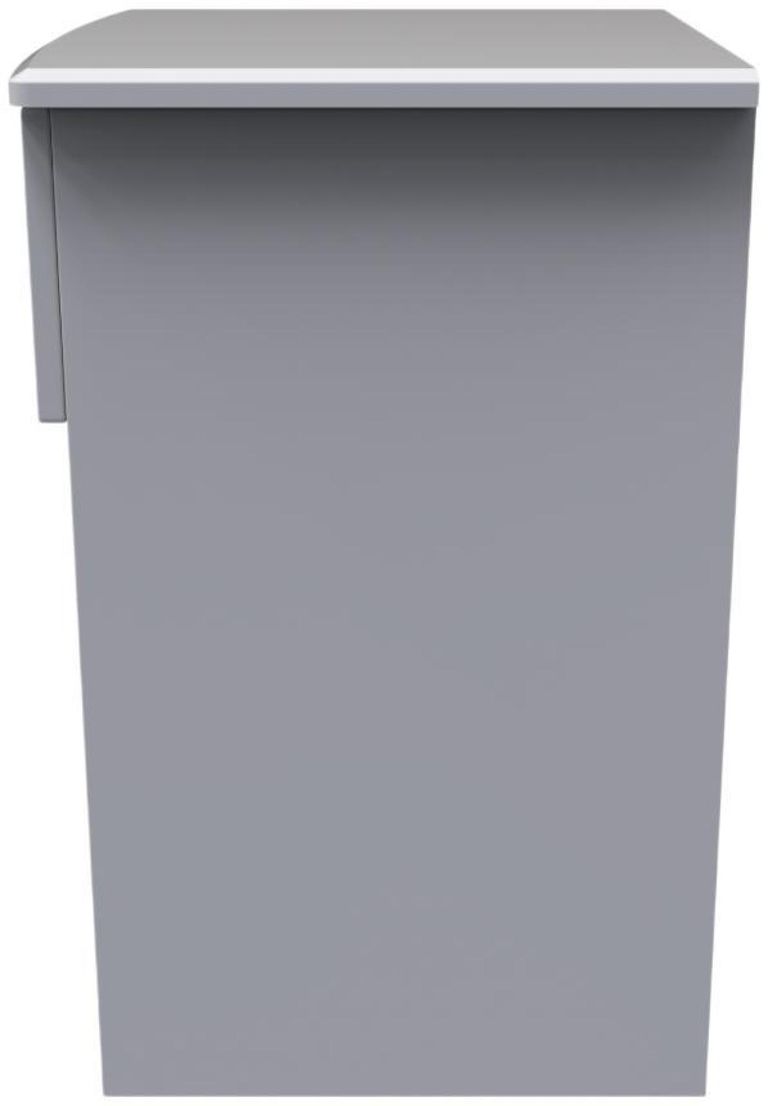 Bella Grey 1 Drawer Bedside Cabinet with Lock