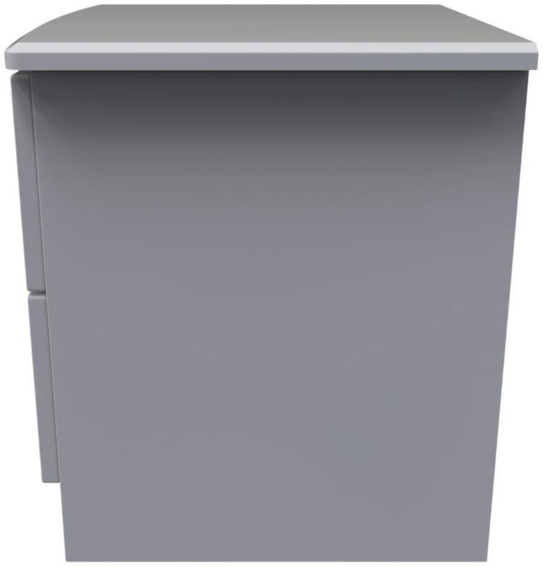 Bella Grey 2 Drawer Bedside Cabinet with Lock