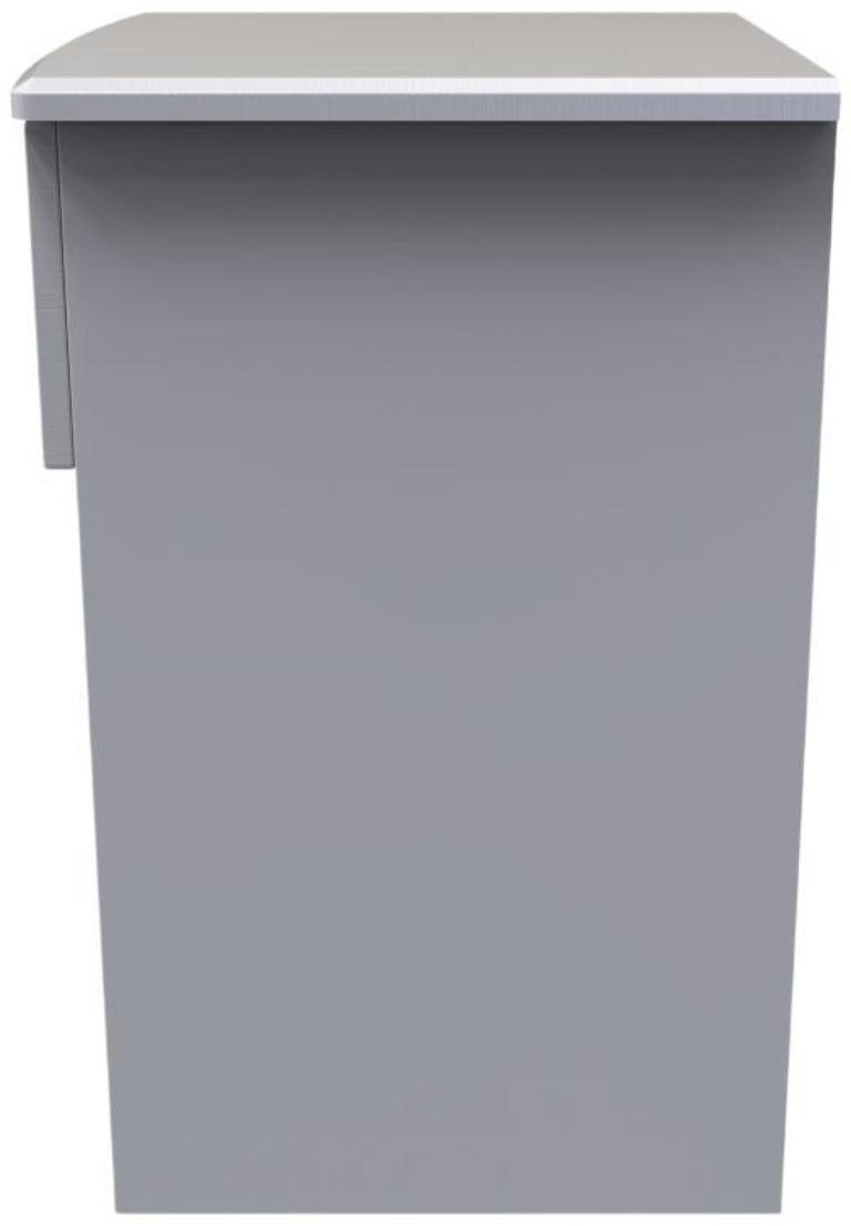 Bella Grey Ash 1 Drawer Bedside Cabinet with Lock
