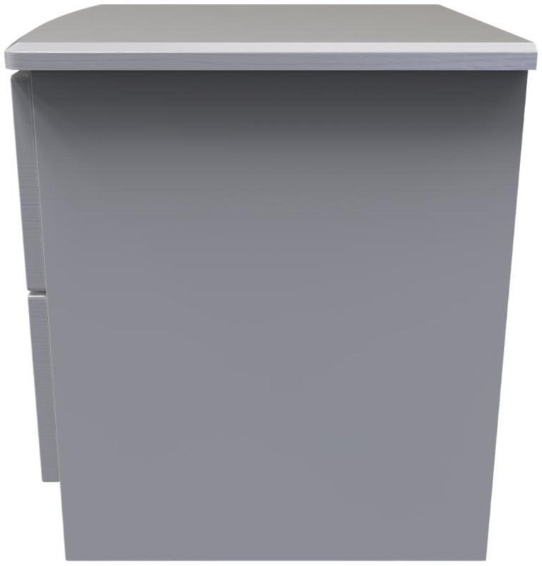 Bella Grey Ash 2 Drawer Bedside Cabinet