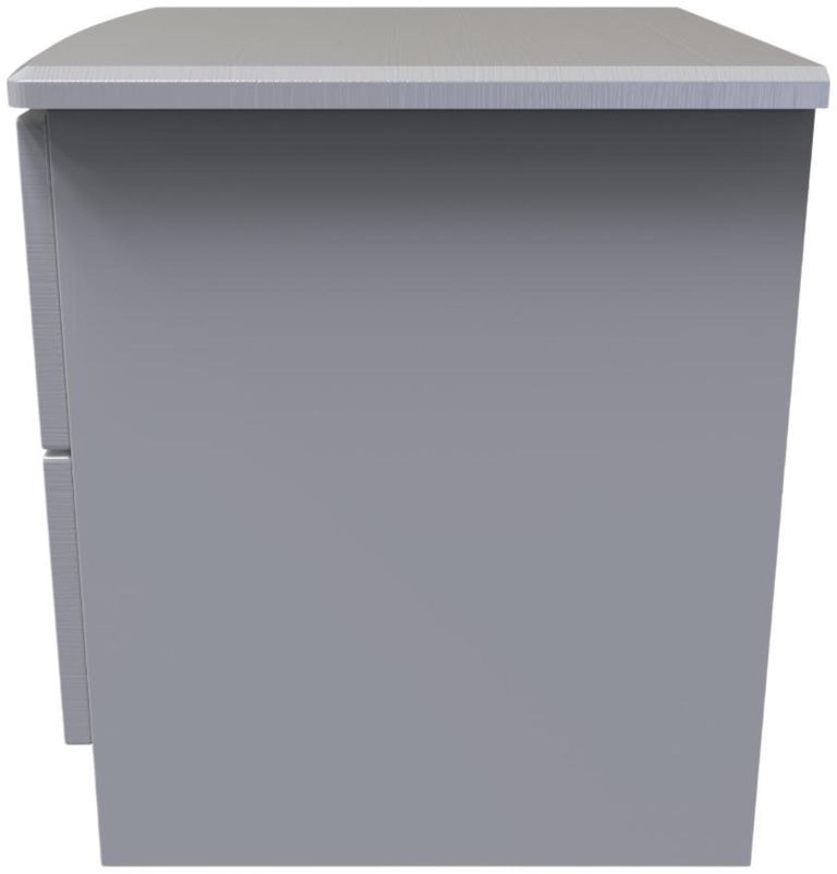 Bella Grey Ash 2 Drawer Bedside Cabinet with Lock