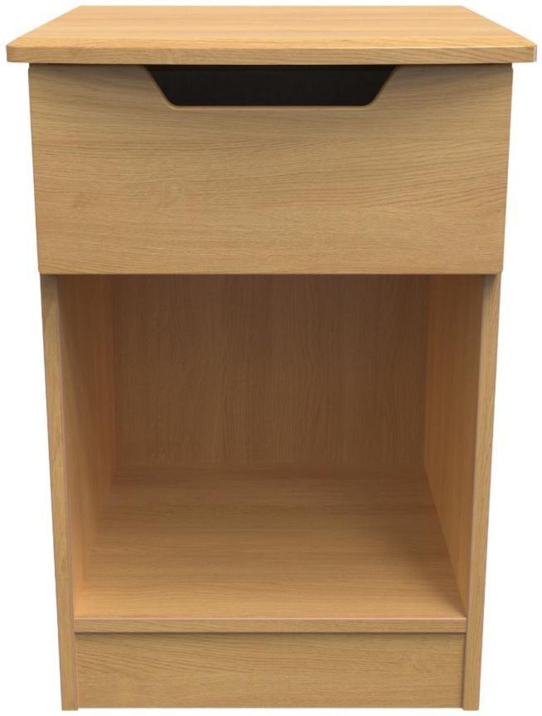 Bella Oak Effect 1 Drawer Bedside Cabinet
