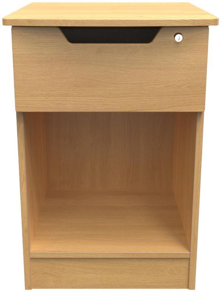 Bella Oak Effect 1 Drawer Bedside Cabinet with Lock