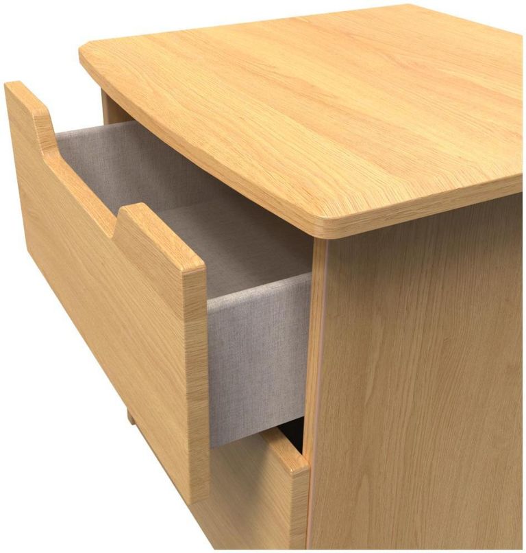 Bella Oak Effect 2 Drawer Bedside Cabinet