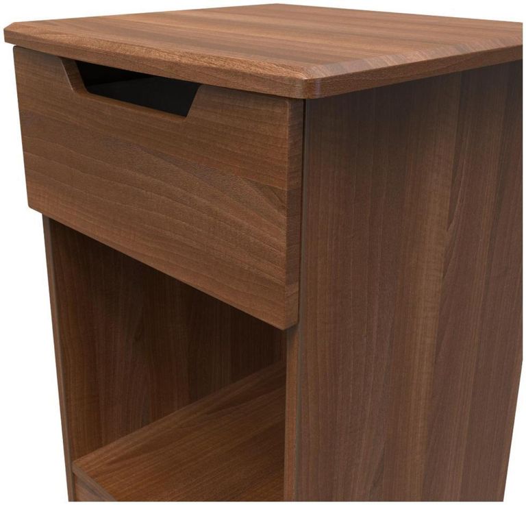 Bella Walnut Effect 1 Drawer Bedside Cabinet