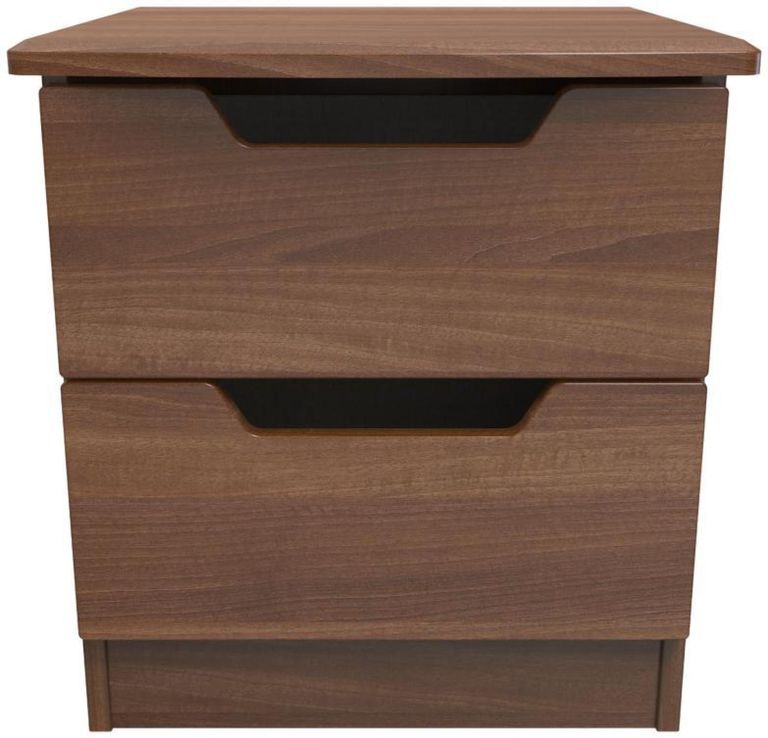 Bella Walnut Effect 2 Drawer Bedside Cabinet
