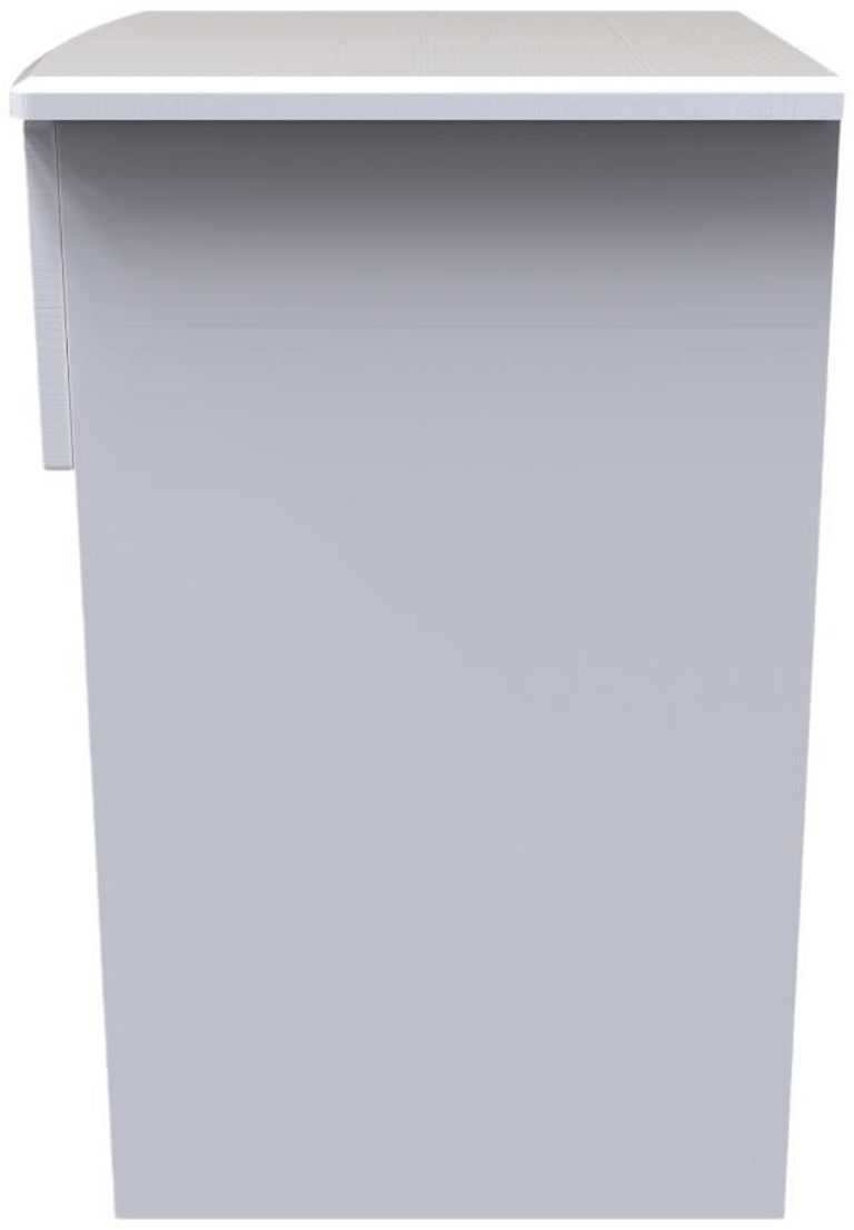 Bella White 1 Drawer Bedside Cabinet with Lock